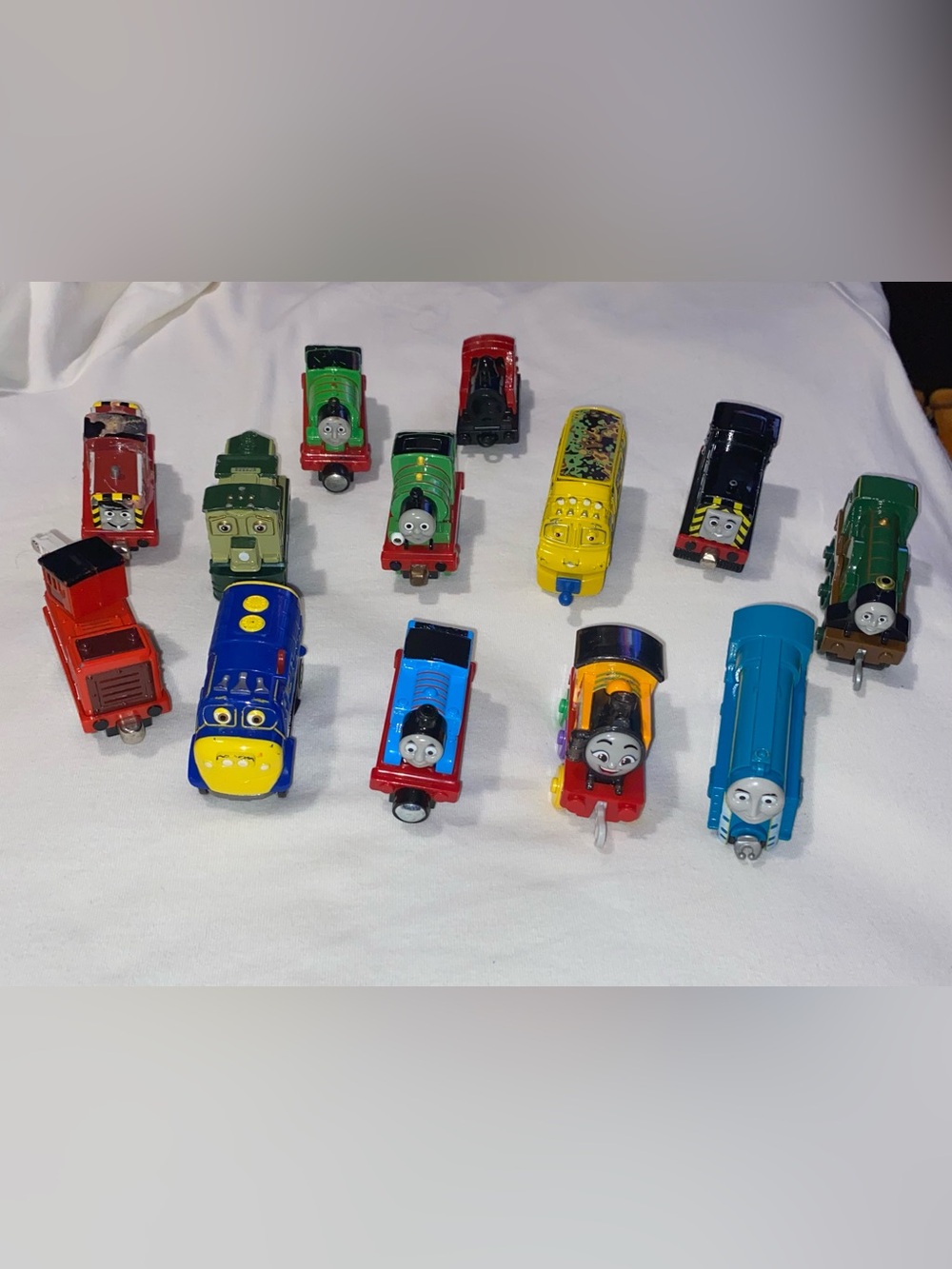 Blue and Yellow Kids Toy Train Set - Colorful Engine Figures